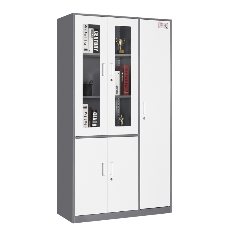 窄邊雙色對(duì)開(kāi)玻璃更衣柜